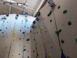 Rock wall at the North Domingo Baca Multigenerational Center