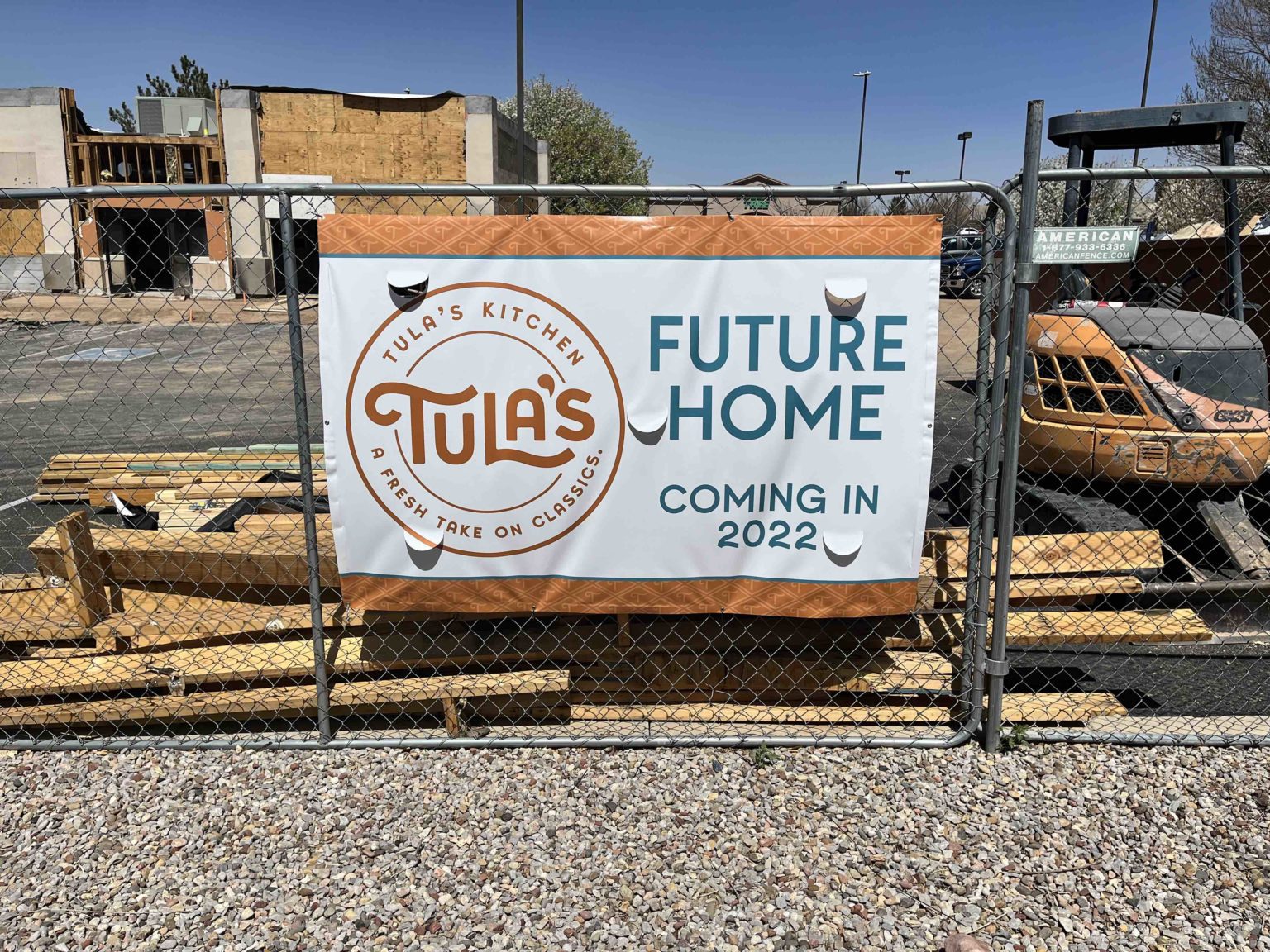 A sign announcing the location of Tula's Kitchen new home at La Cueva Town Center April 5, 2022.