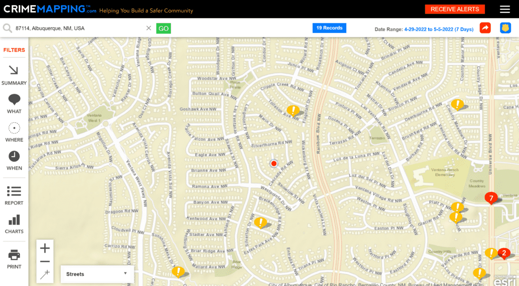 NW ABQ crime watch: April 29-May 5 Crime map