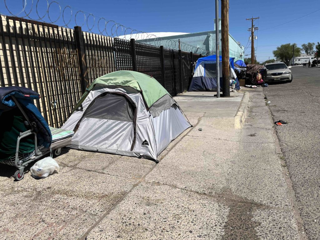 A tent seen on Tennessee St.