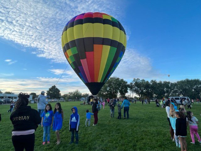 It was a photo opportunity for many as Knight Rider tethers at Sombra Del Monte Elementary School Friday morning during Albuquerque Aloft. (Scott Albright/Neighborhood Journal)