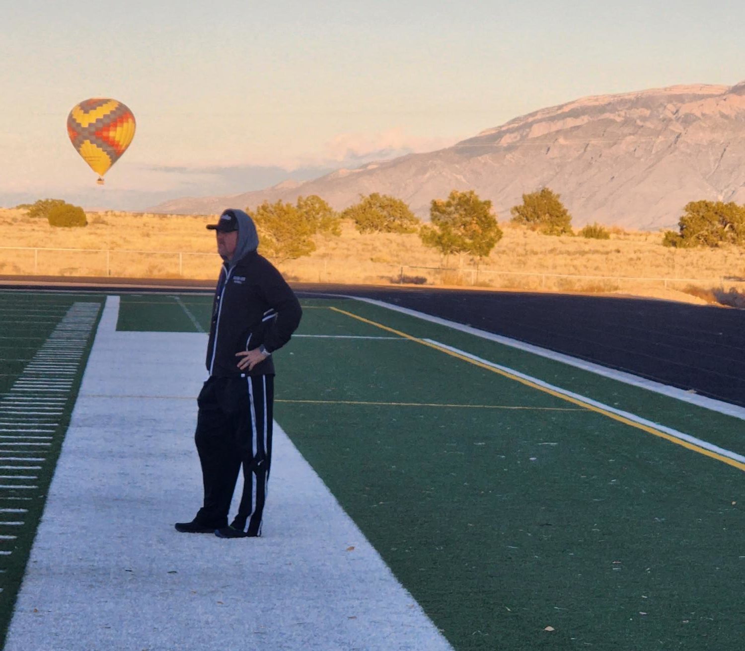 Kevin Hendricks/Neighborhood Journal.
Volcano Vista head coach Chad Wallin looks on during practice Tuesday.