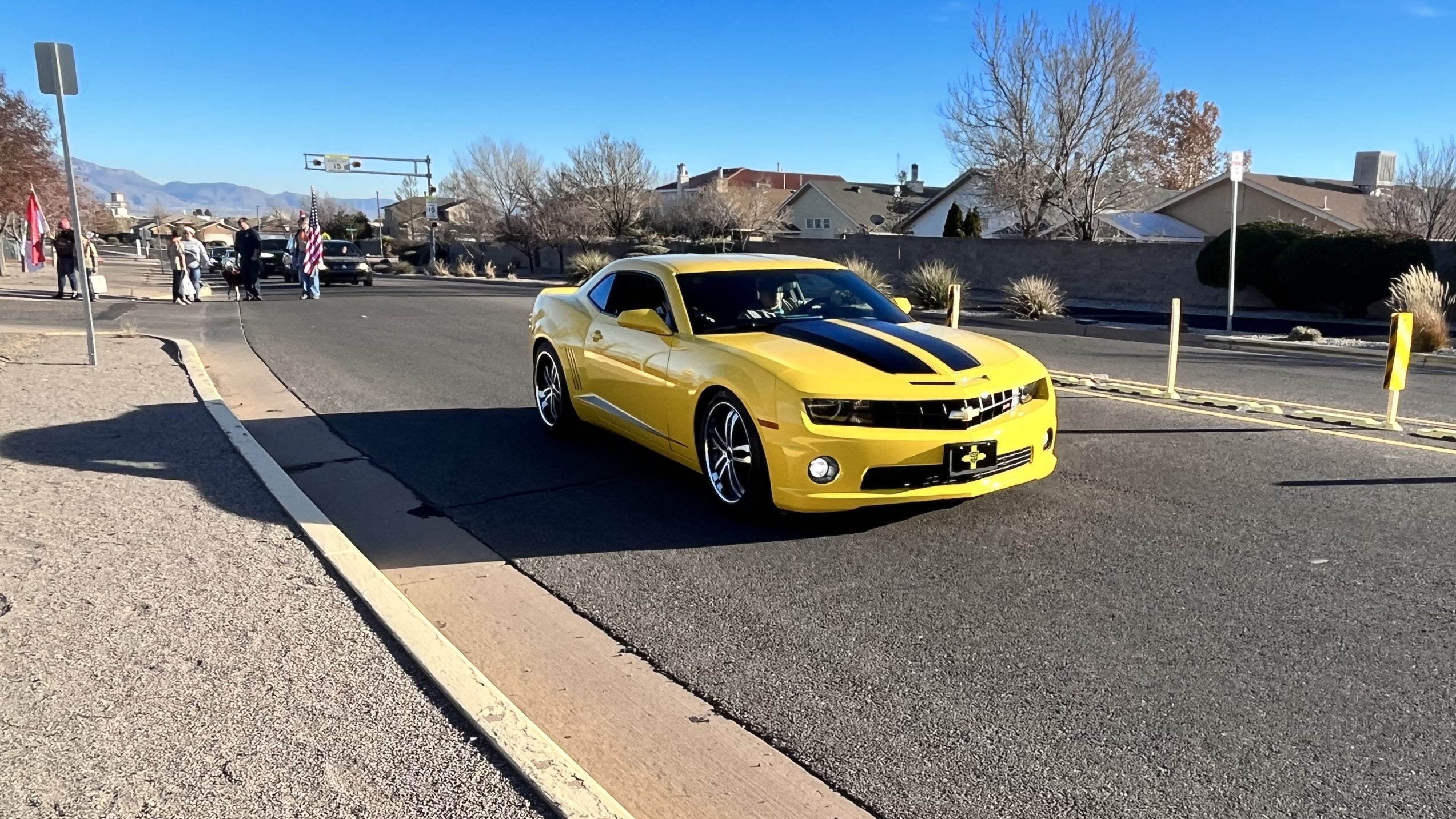 Ventana Ranch Christmas parade yellow chevy