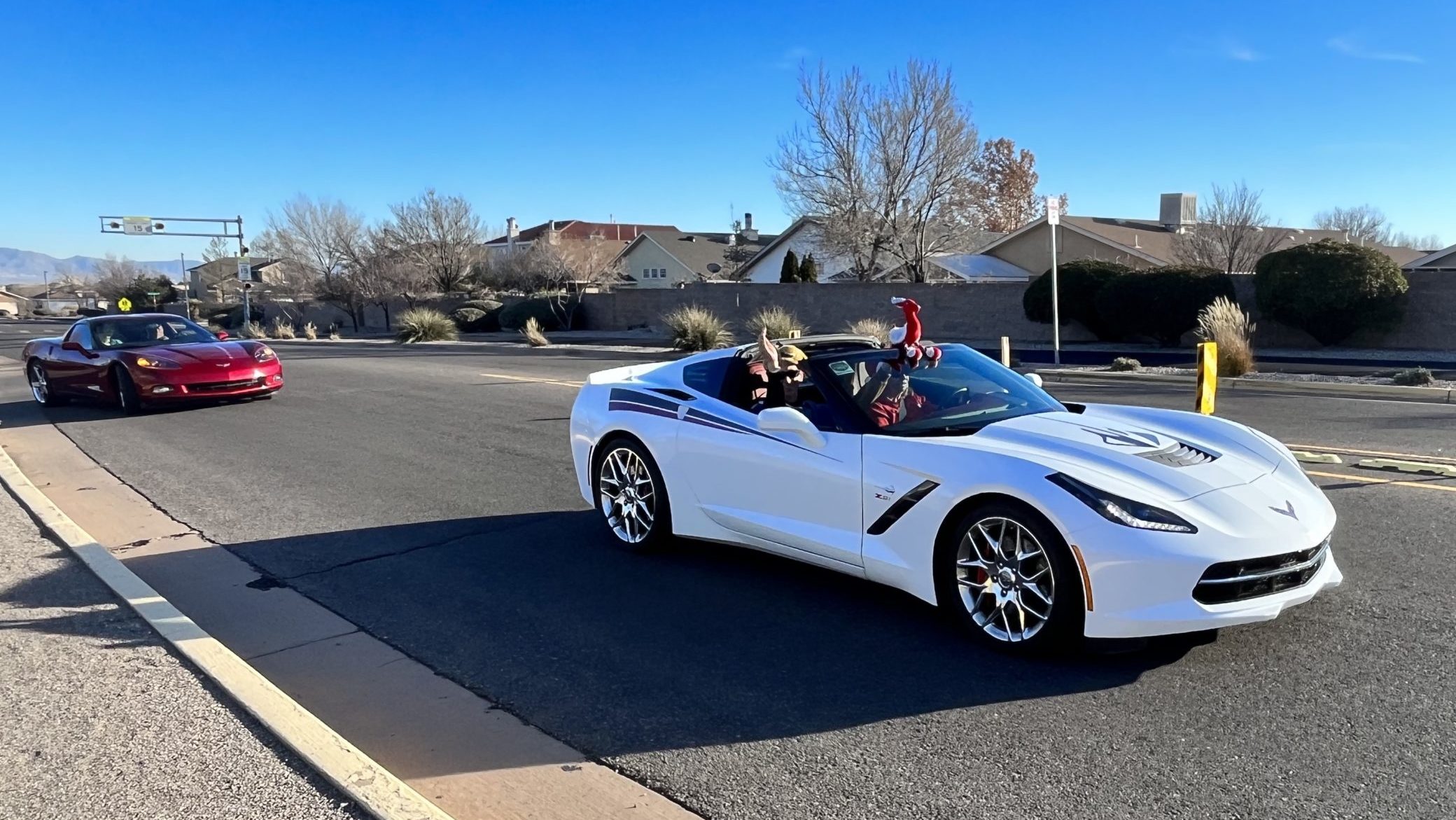 ventana ranch christmas parade decorated white convertable